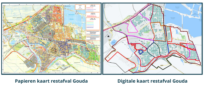 Papieren en digitale kaart restafval Gouda
