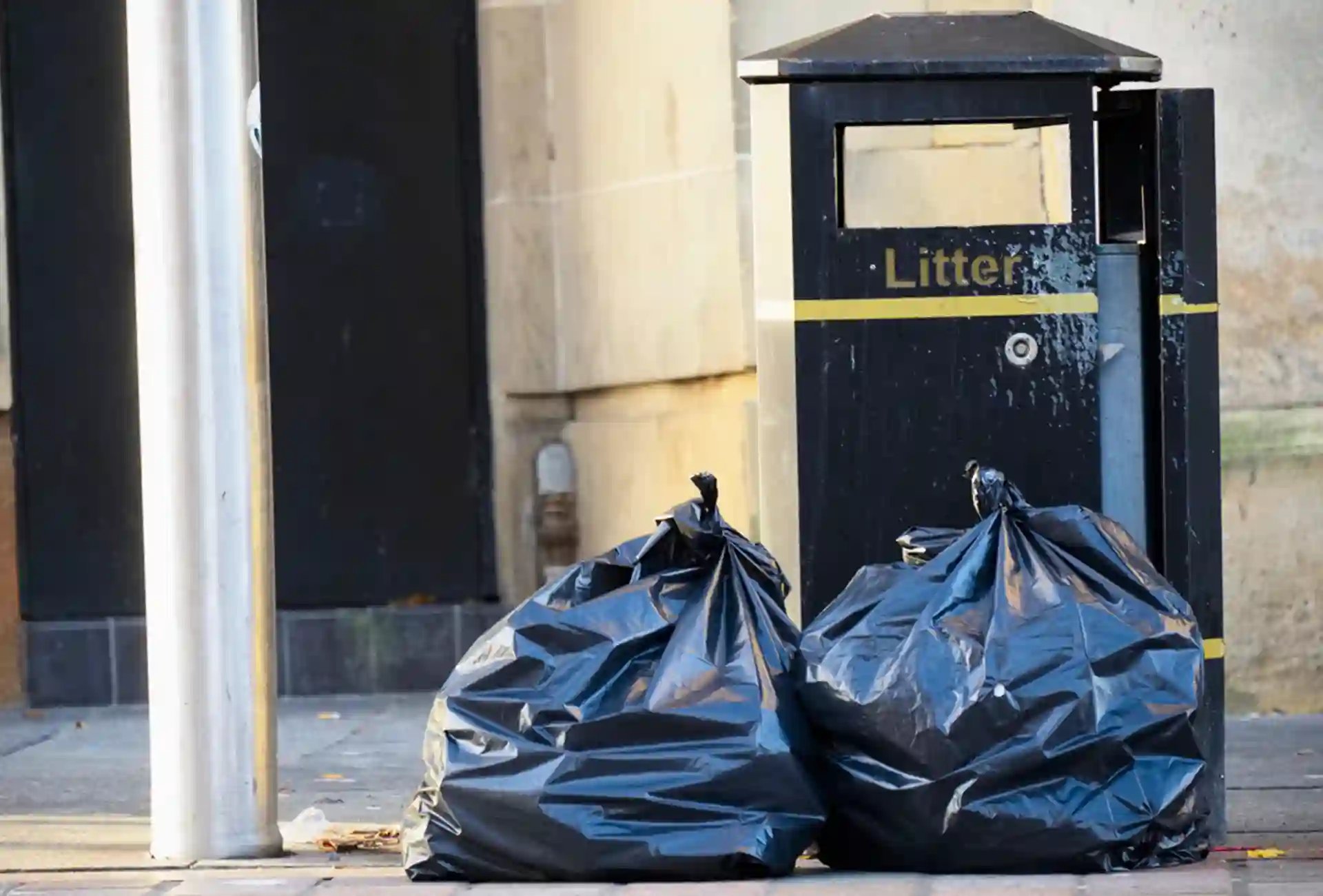 Fly-tipping at a UK container