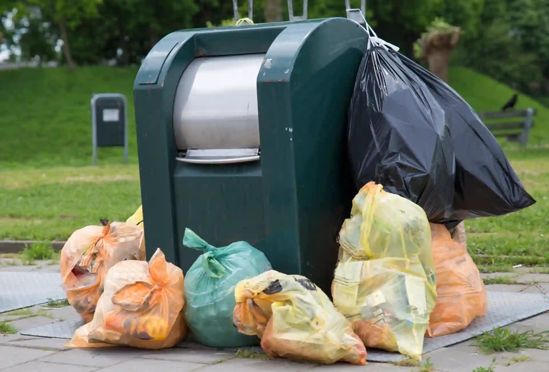 Fly-tipping at a underground container
