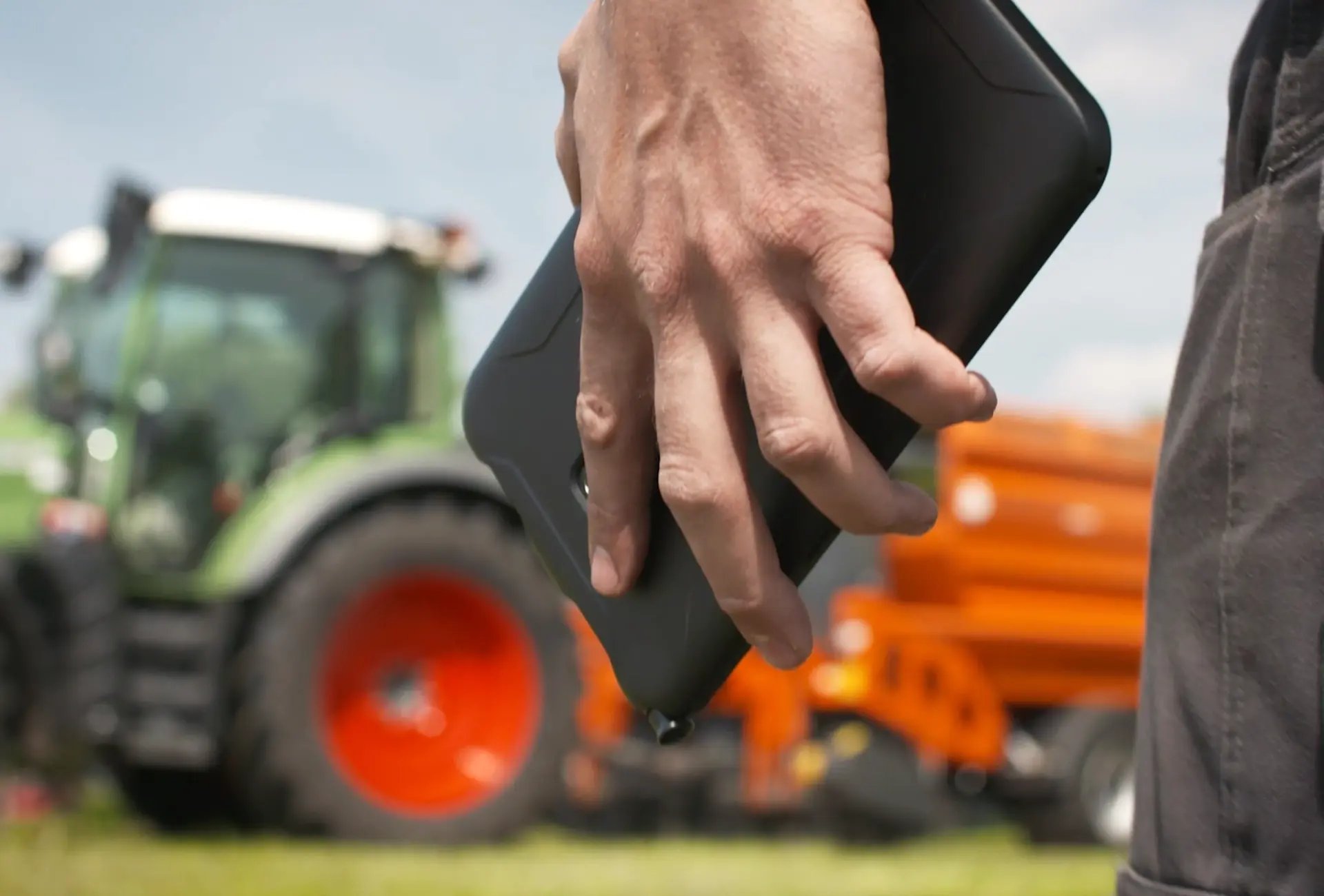 Green space worker with tablet running Jewel Software