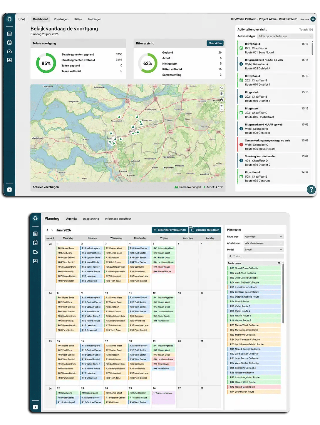 Afvalinzamelingsplan, Realtime insight en rapportage