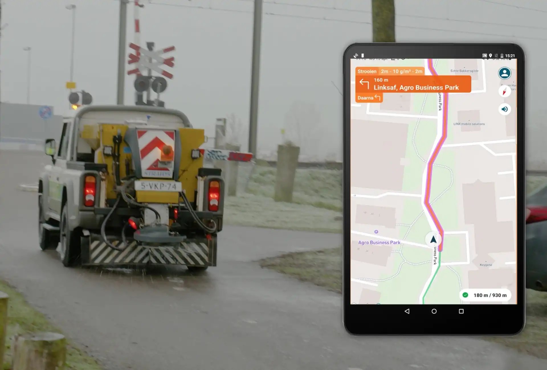 Routenavigatie voor gladheidbestrijding in de Jewel-app