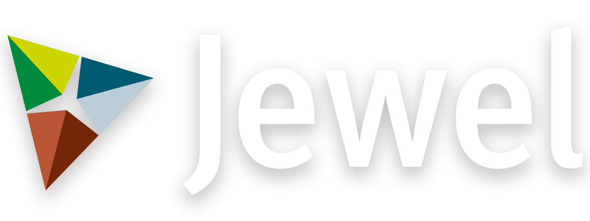 Jewel logo wit met slagschaduw