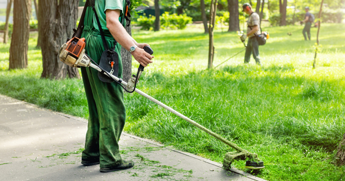 Grounds maintenance workers managing public green spaces with Jewel software support