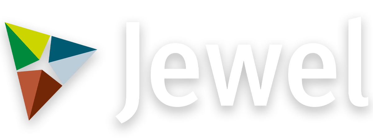 Jewel logo wit met slagschaduw
