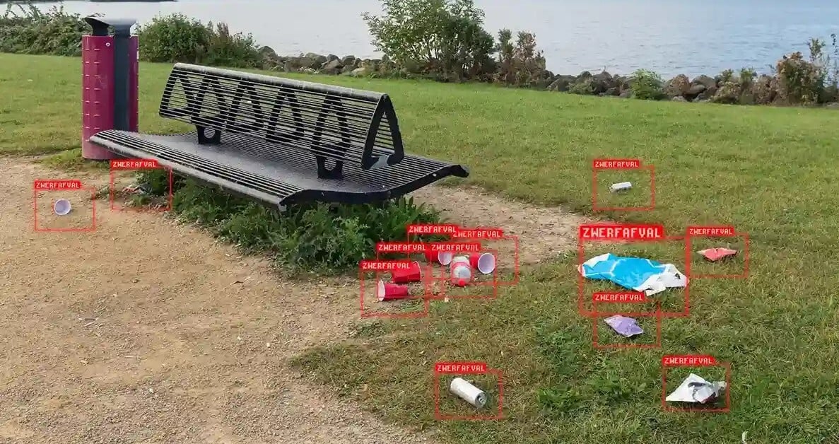 Beeldherkenning detecteert zwerfvuil in park
